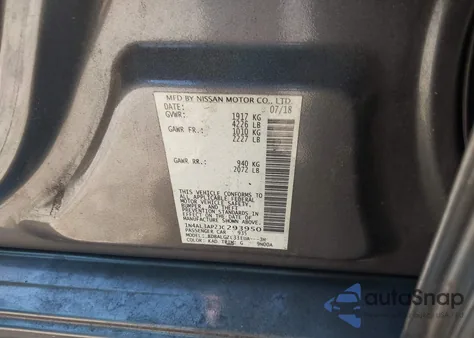 2018 Nissan Altima 2.5 S z USA, uszkodzony, nr VIN 1N4AL3AP2JC293950